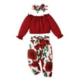 thumbnail image 6 of Zwiiyzr Newborn Baby Girl Clothes 3-24M Knitted 3PCS Tunic Top + Pants + Headband Set Long Sleeve Infant Outfits Girls Clothing Set Red, 6 of 9