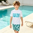 thumbnail image 2 of ZHOGXU Summer Boy Beachwear Lightweight Printed Tee Crewneck T Shirt Tops Shorts Sets 2PCS Outfits, 2 of 6