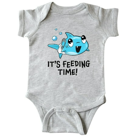 

Inktastic It s Feeding Time!- cute shark Gift Baby Boy or Baby Girl Bodysuit