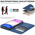 thumbnail image 3 of Genuine Leather iPhone 11 Pro Max Wallet Case with RFID ing Slots, Auto Sleep Wake TPU Shockproof, 3 of 5