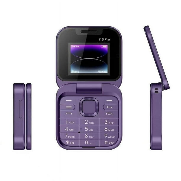 Teléfono plegable para personas mayores | Doble SIM y doble modo de espera | Botones grandes de marcación fácil | Cámara de 1.3 MP y linterna LED | Mini teléfono móvil de respaldo | Compatibl
