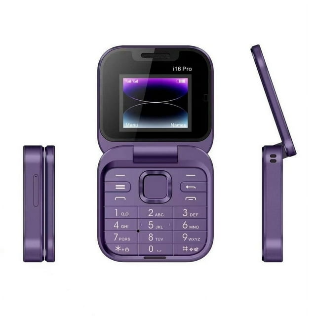 Teléfono plegable para personas mayores: mini teléfono móvil de respaldo con doble SIM y doble modo de espera, botones grandes, dígitos grandes, sonido nítido, linterna LED y cámara de alta definició
