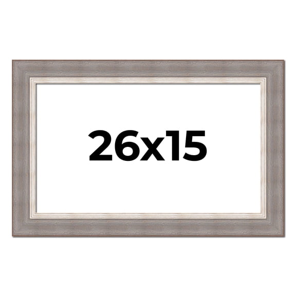 26x15 Frame Grey Real Wood Picture Frame Width 2.75 Inches | Interior Frame Depth 0.5 Inches |