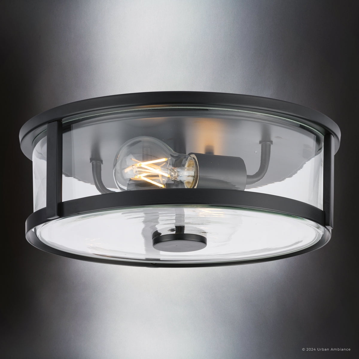 Luxury Modern Farmhouse Ceiling Light, Matte Black, UHP4596