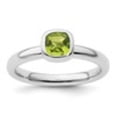thumbnail image 2 of Auriga Fine Jewelry 925 Sterling Silver Cushion Cut Peridot Ring for Women Size 10, 2 of 6