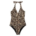 thumbnail image 6 of ZJXFGS Women's One Piece Swimsuits,Deep V Wire Push Up Bathing Suit Backless Bathing Suit Vintage Retro Push Up Swimwear Tummy Control Front Cross Bathing Suits Beige L, 6 of 7