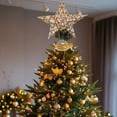 thumbnail image 4 of cpengpj Iron Five-Point Star Christmas Tree Topper with Multicolor Lights, Holiday Decoration for Indoor Outdoor Xmas Trees, 4 of 6