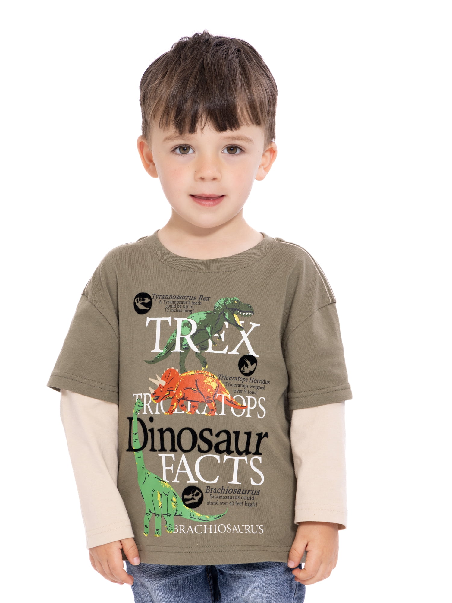 Wonder Nation Toddler Boys Hangdown Graphic Tee with Long Sleeves, Sizes 12M-5T