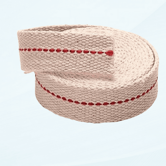 Light of Mine 7/8" Inch 100% Cotton Flat Wick 6 Foot Roll for Paraffin Oil or Kerosene Based Lanterns and Oil Lamps with Genuine Red Stitch (7/8")