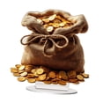 thumbnail image 4 of Decoración de bolsa de plata 2d feng shui decoración acrílica maestro de la pieza de bandeja de regalo de la mesa de adornos para el dormitorio para e, 4 of 9