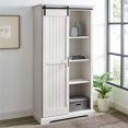 thumbnail image 2 of Meuble de Rangement Haut Porte Coulissante Moderne en Blanc Brossé, 2 of 9