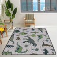 thumbnail image 3 of SKYSONIC Area Rug Dinosaur Leaves Colored Dots Nursery Rug Floor Mat Kids Playing Mat for Living Room Bedroom, 72x48 in, 3 of 6