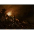 thumbnail image 3 of Egbert van der Poel 24x19 Black Modern Framed Museum Art Print Titled - Church on Fire (1658), 3 of 5
