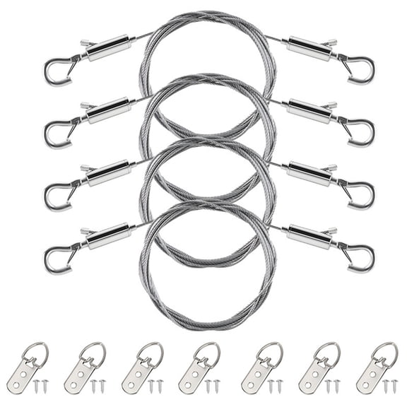 28PCS Heavy Duty Picture Hanging Kit, Adjustable Wire & D Rings for Mirrors, Frames, Artwork