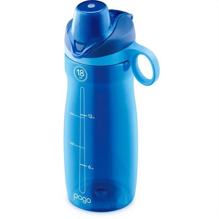 Pogo BPA-Free Plastic Water Bottle with Chug Lid 18oz. Blue