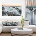thumbnail image 1 of Bay of Beaky Vagues Blanches Vibrantes - Art Moderne sur Toile, 1 of 3