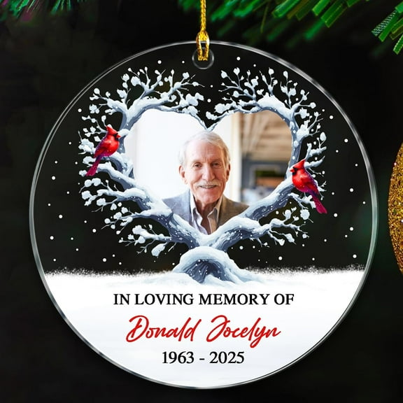 in Loving Memory of Ornaments Gift, Custom Year Picture Name Red Cardinal Remembrance Ornaments, Memorial Sympathy Christmas Ornament 2025, Loved One in Heaven Remembrance Ornament Gifts