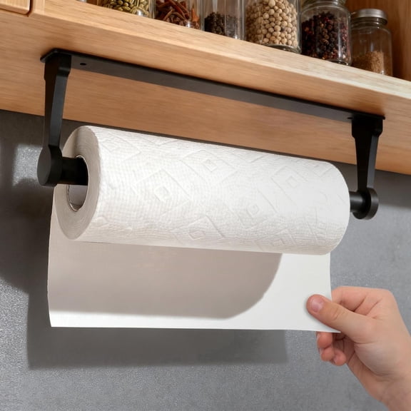 Paper Towel Holder, Aluminum Alloy Kitchen Towel Holders, Self Adhesive Kitchen Roll Holder for Kitchen, Bathroom, Living Room