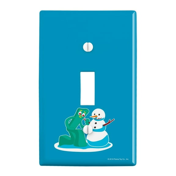 Gumby Making A Snowman Plastic Wall Decor Toggle Light Switch Plate Cover