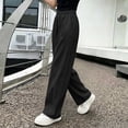 thumbnail image 4 of hlysgo Girls Wide Leg Pants Flowy Palazzo Linen Loose Fit Pant Casual Beach Travel Trousers with Pockets Black Black,10-11Years, 4 of 5