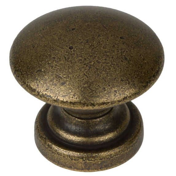 GlideRite 1 in. Classic Round Convex Cabinet Hardware Knobs, Antique Brass, Pack of 25