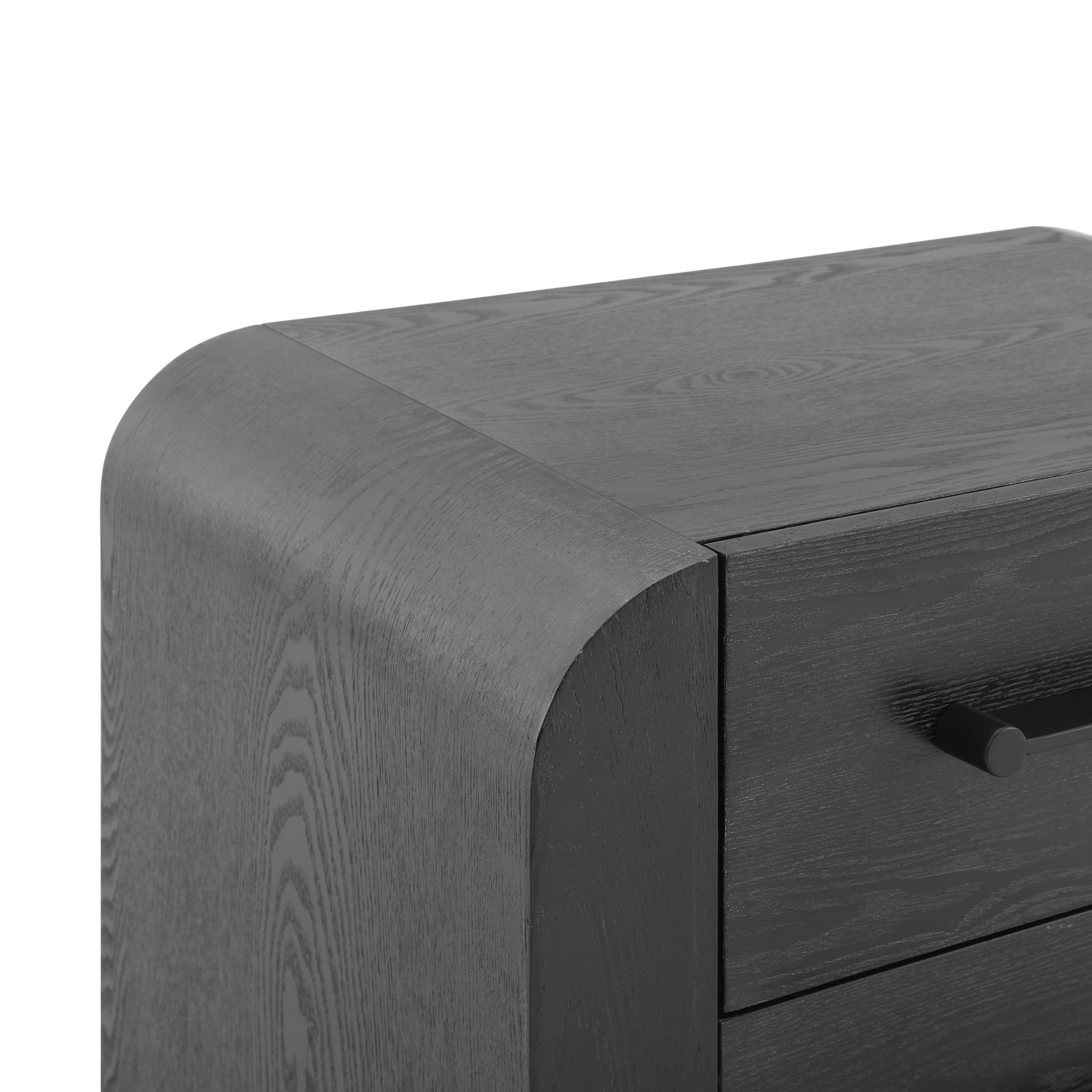 Christopher Knight Home 2-Drawer Nightstand, Modern Bedside Table with Metal Handles and Storage, Black