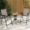 thumbnail image 2 of Costway 2 PCS Patio Bar Chair Folding Bar Height Metal Frame with Footrest Garden Coffee, 2 of 8