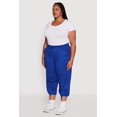 thumbnail image 3 of Womens Plus Size Poplin Drawstring Hem Utility Capris, 3 of 5