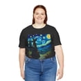 thumbnail image 3 of Unisex Van Gogh Starry Night Halloween Witch Cotton Shirt, 3 of 7