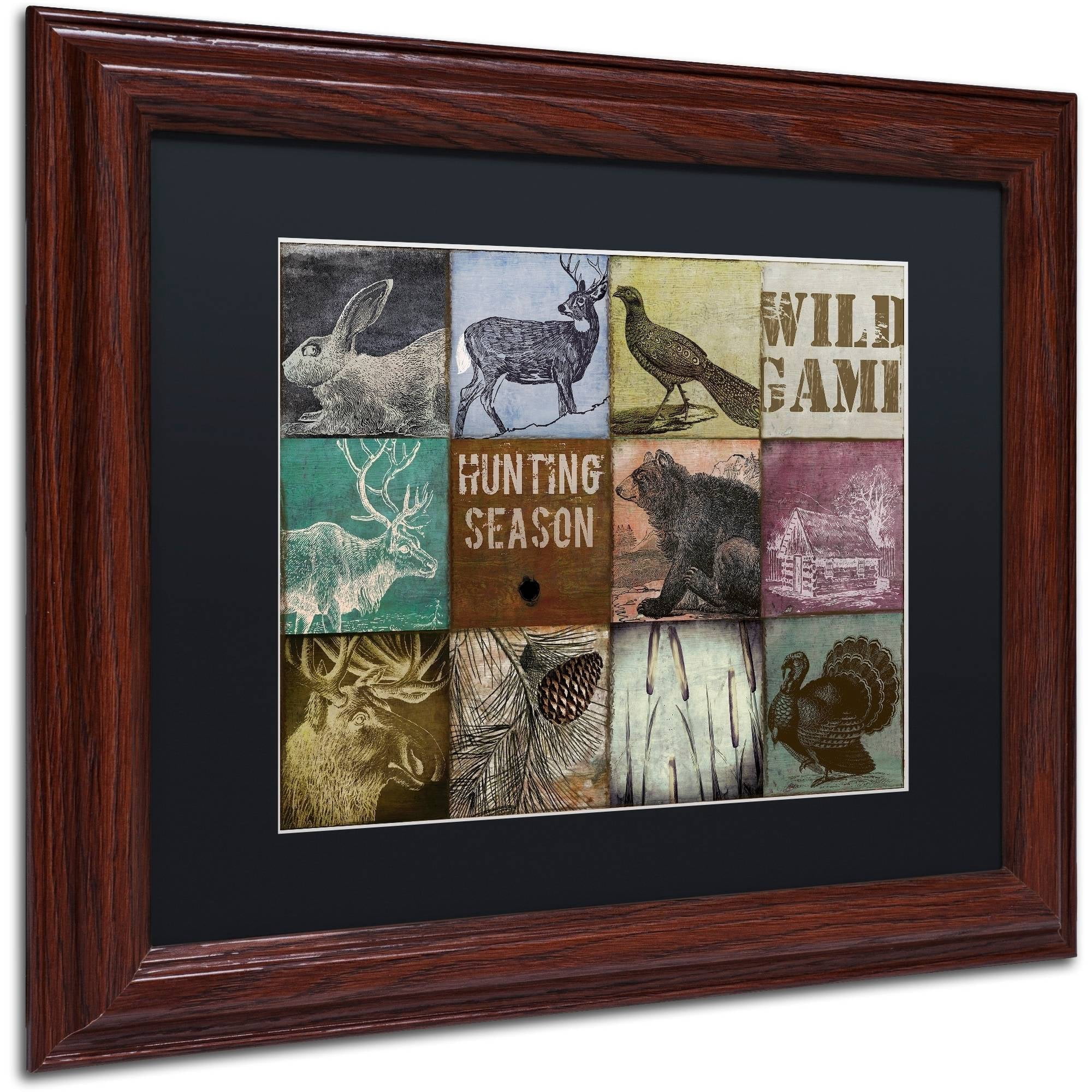 Trademark Fine Art "Cabela Hunting Season 12" Canvas Art by Color Bakery Black Matte, Wood Frame