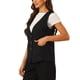 thumbnail image 4 of Chaleco sin mangas de lino para mujer INSPIRE CHIC con botones S Negro, 4 of 6