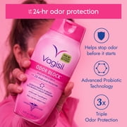 (3 pack) Vagisil Feminine Wash for Intimate Area Hygiene, Odor Block, Gynecologist Tested, Hypoallergenic, 12 fl oz,