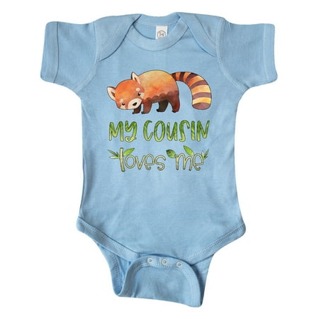 

Inktastic My Cousin Loves Me Cute Red Panda Gift Baby Boy or Baby Girl Bodysuit