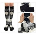 thumbnail image 7 of COUVER Women’s Stylish Argyle Knee High Socks, 2 Pairs, Black Gray Cream, 7 of 7