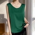 thumbnail image 2 of Duoif Womens Tank Tops, Basic Round Neck Camisole, Sleeveless Everyday Tank Tops for Women Trendy Blackish Green L, 2 of 4