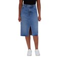 thumbnail image 4 of Lucky Brand Women's Asymmetrical Front Slit Denim Midi Skirt (Blue, 8), 4 of 7