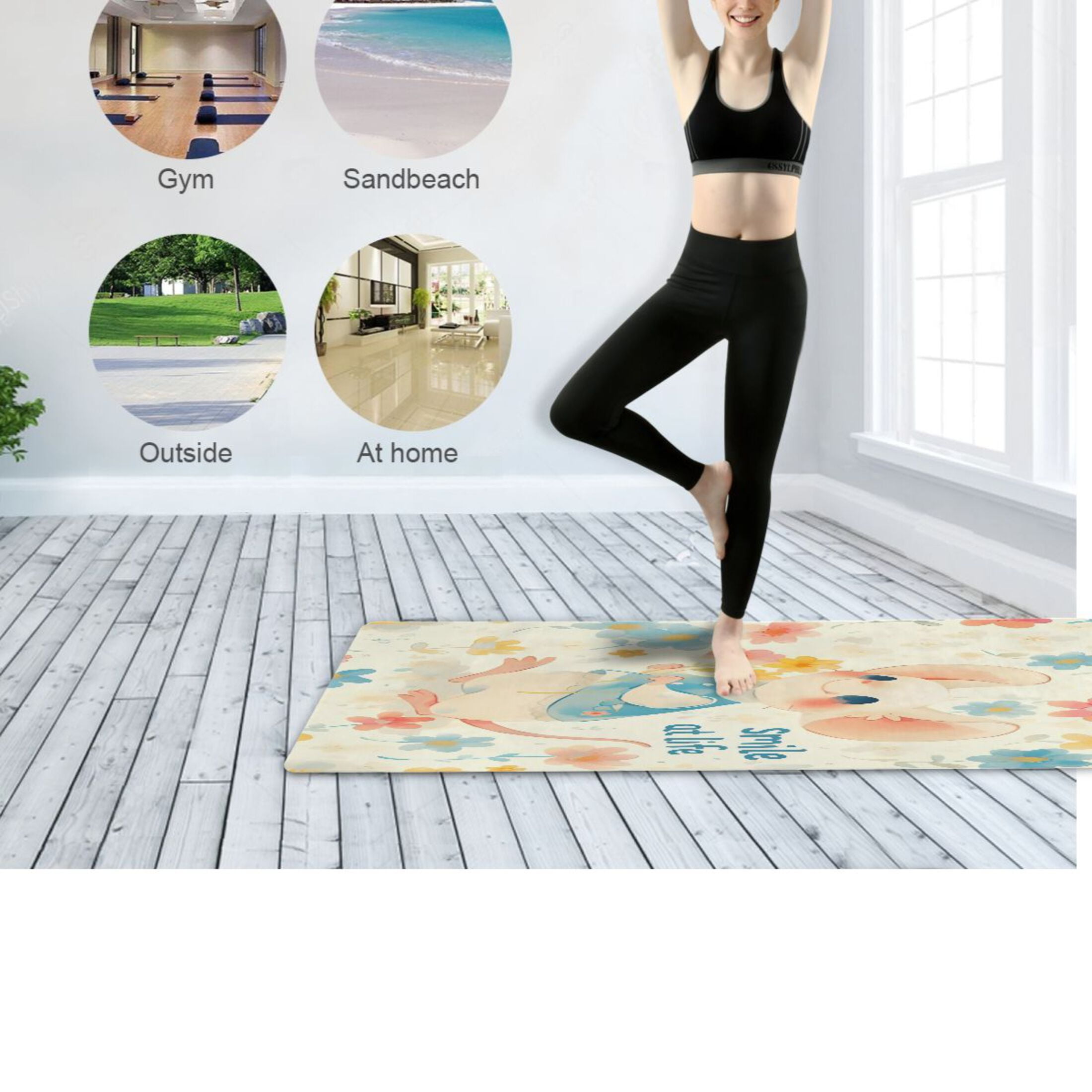 BZSMCE Yoga Mat Women Fitness Mat Imgi_62_ffyy4_cute_little_watercolor_mouse_in_pastel_blue_and_pink__hol_f9deeaf3-99e0-4af8-b3ae-7a86 Pattern