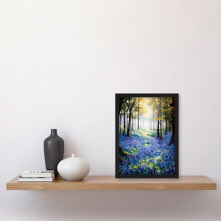 Bluebell Wood Spring Flower Woodland Scene Oil Painting Forest