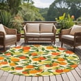 thumbnail image 4 of Round Rug 7Ft Washable Non-Slip, Green Orange Circle Area Rugs for Living Room Bedroom, Summer Botanical Leaves Watercolor Checkered Indoor Floor Mats Carpet Runner for Home Decor Aesthetic, 4 of 8