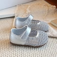 thumbnail image 6 of Gpaecead Girls Woven Mary Jane Flat Shoes Closed Toe Soft Sole Hook And Loop Adjustable Spring Summer Casual Shoes,Gray, 6 of 6
