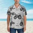 thumbnail image 4 of Haiem Gray Tractor Printed Hawaiian Shirt for Men - Men’s Casual Beach Summer Shirts - Stretch Fabric with Modern Fit-Small, 4 of 9