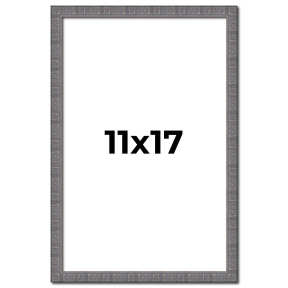 11x17 Frame Slate Blue Distressed Rustic Solid Wood Picture Frame | 0.75 Inch Moulding Width |