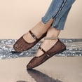thumbnail image 4 of SuTry Women's Square Toe Mesh Flats Mary Jane Style Adjustable Buckle Strap Breathable Lightweight Comfortable Slip On Casual Walking Office School Work Daily Wear Shoes(41), 4 of 7
