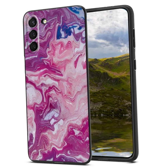 Compatible with Samsung Galaxy S23+ Plus Phone Case, Pink-Marble-5 Case Men Women, Flexible Silicone Shockproof Case for Samsung Galaxy S23+ Plus