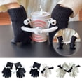 thumbnail image 1 of Fiudx Guantes de Moda para Dedos, Diseño Magnético Interactivo, Hilo de Lana Suave y Cálido, Tejido Transpirable y Cómodo, para Actividades Al Aire Libre En Invierno, Unisex para Adultos (1 Par), 1 of 2