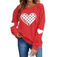 thumbnail image 2 of Valentines Day Long Sleeve Shirts for Women Cute Love Heart Print Graphic Crewneck Pullover Tops Holiday Outfits Sweatshirts, 2 of 9