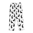 thumbnail image 4 of Goofa Black Rabbit Printed Soft Pajama Pants for Women, Wide Leg Comfy Casual Lounge Yoga Pants-Large, 4 of 9