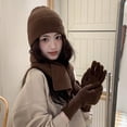 thumbnail image 6 of 3Pieces Winter Accessory Set Soft Knit Hat Scarf Gloves Knitwear For Adults And Teens Unisex School and Casual Outfit, 6 of 8