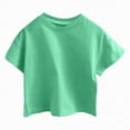 thumbnail image 5 of kpoplk Girl's Summer Cute Graphic Shirts Casual Short Sleeve Crewneck Tees Baggy Tops(Green,9-10 Y), 5 of 5