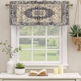 thumbnail image 2 of Vintage Boho Curtain Valances for Windows, Kitchen Valance Window Treatments Panel 2 Pack, Rustic Southwestern Geometric Ethnic Rod Pocket Short Curtains for Bathroom Bedroom 42 x 18 Inch, 2 of 8